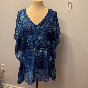 Blue Snakeskin Coverup One